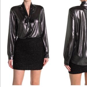 L’Agence Black Metallic Tweed Mini skirt size 2